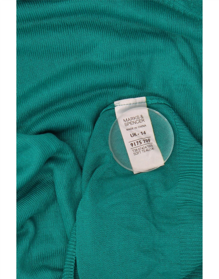 Marks & Spencer Suéter tipo jersey con cuello vuelto para mujer UK 44 Verde medio