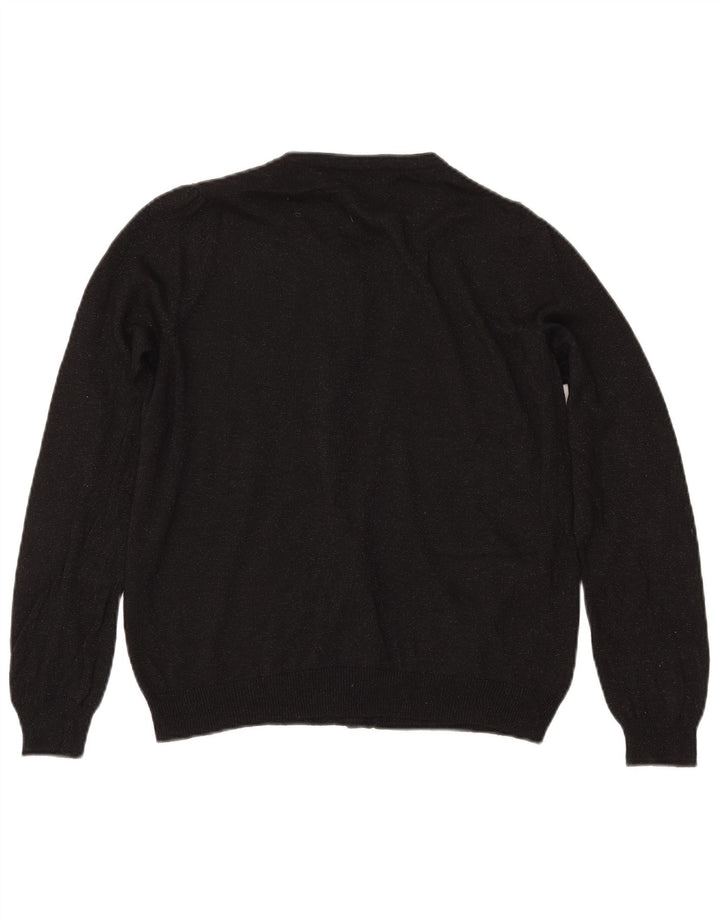 MARKS & SPENCER Suéter tipo cárdigan para mujer Reino Unido 14 Medio negro moteado