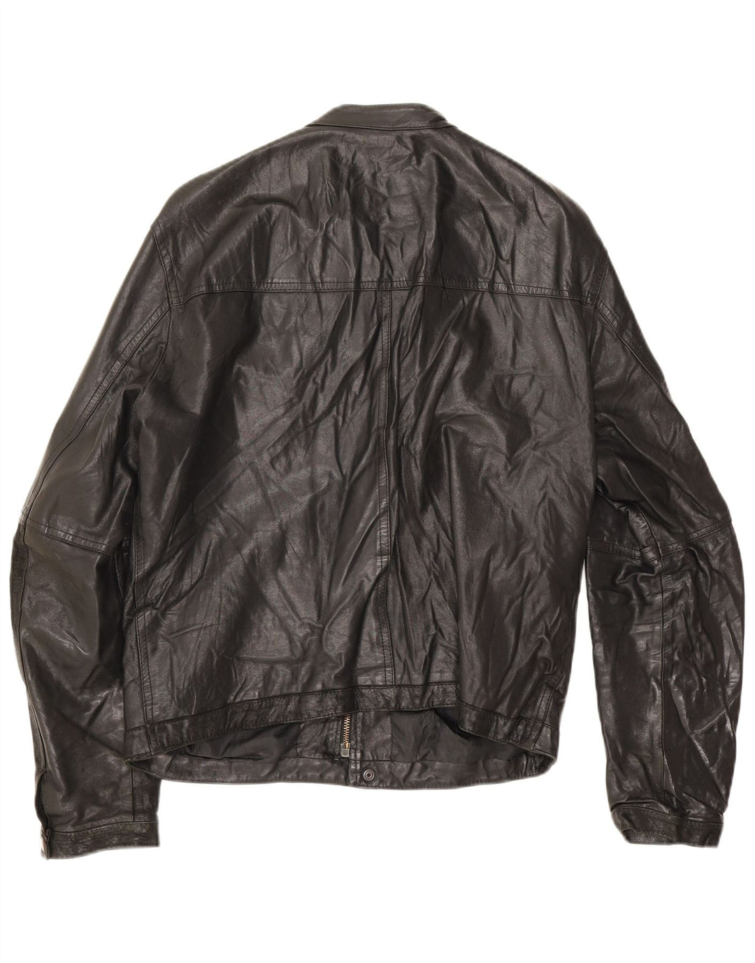 Vintage mujer cuero bomber chaqueta Reino Unido 14 cuero negro grande