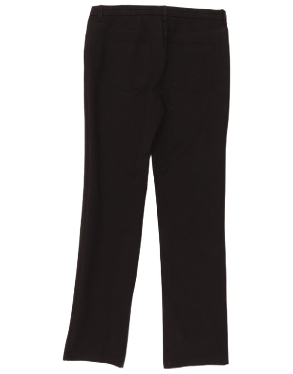 Marks & Spencer Pantalones informales ajustados para mujer UK 12 Medium W38 L30 Negro