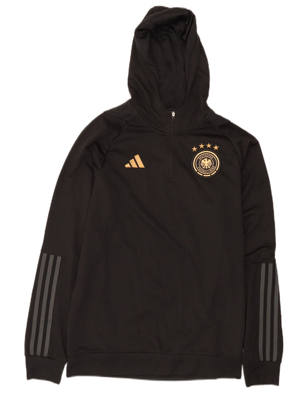 Adidas Mens Deutscher Fussball Bund Zip Neck Sudadera con capucha Jumper Medium Negro