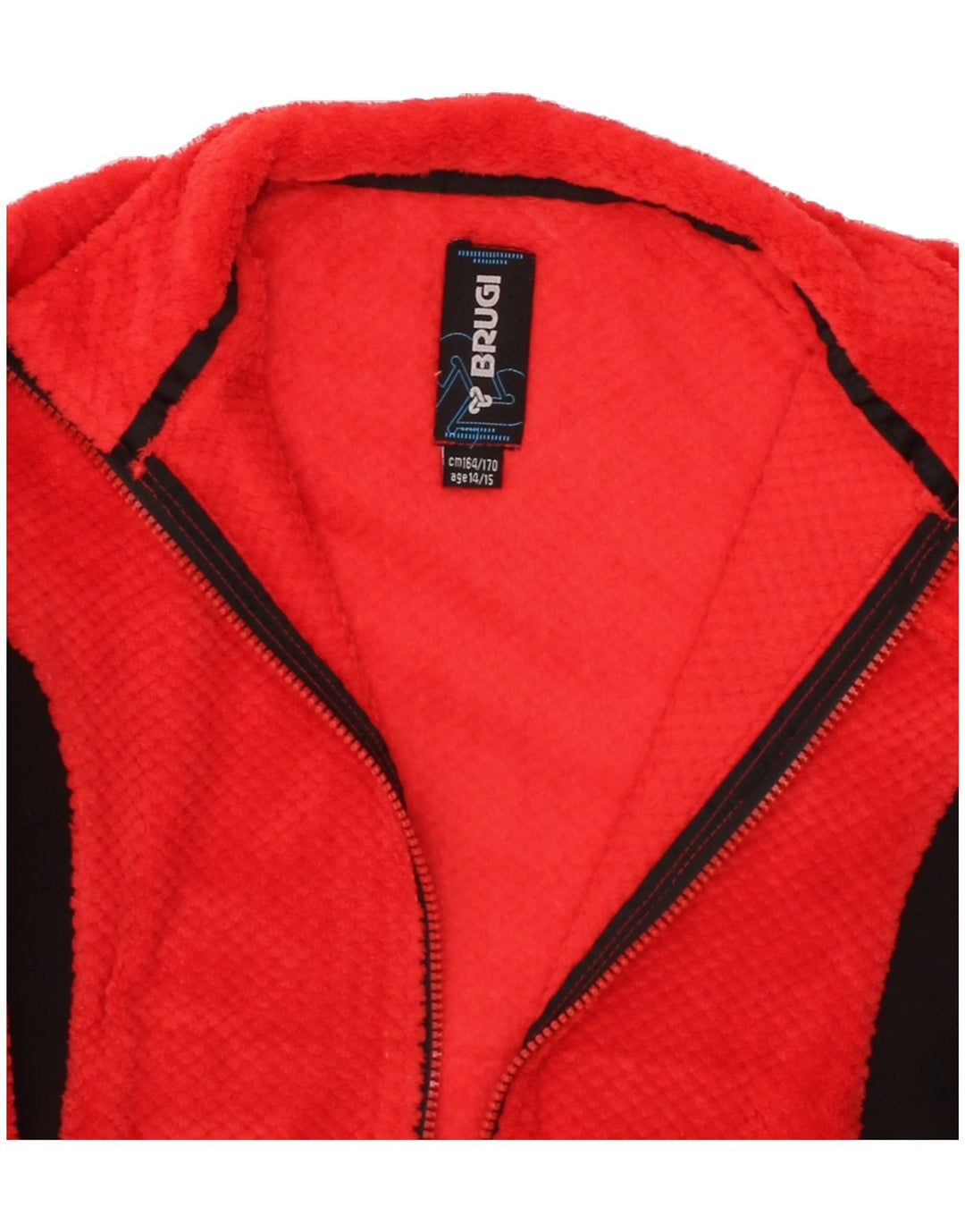 BRUGI Girls Tracksuit Top Jacket 14-15 Years Red Colourblock Polyester Vintage Brugi and Second-Hand Brugi from Messina Hembry 
