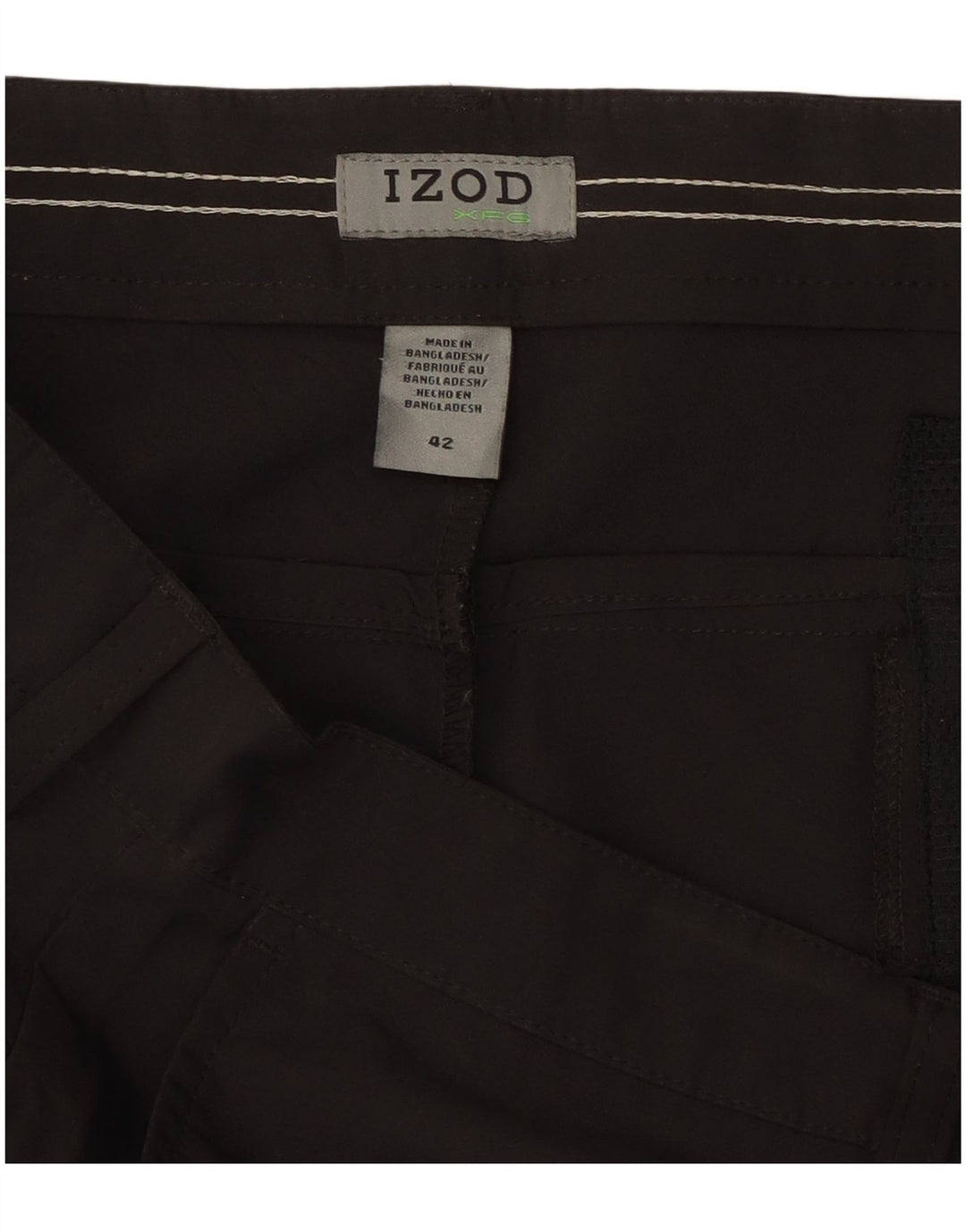 Izod Pantalones cortos chinos para hombre W42 2XL Poliéster negro