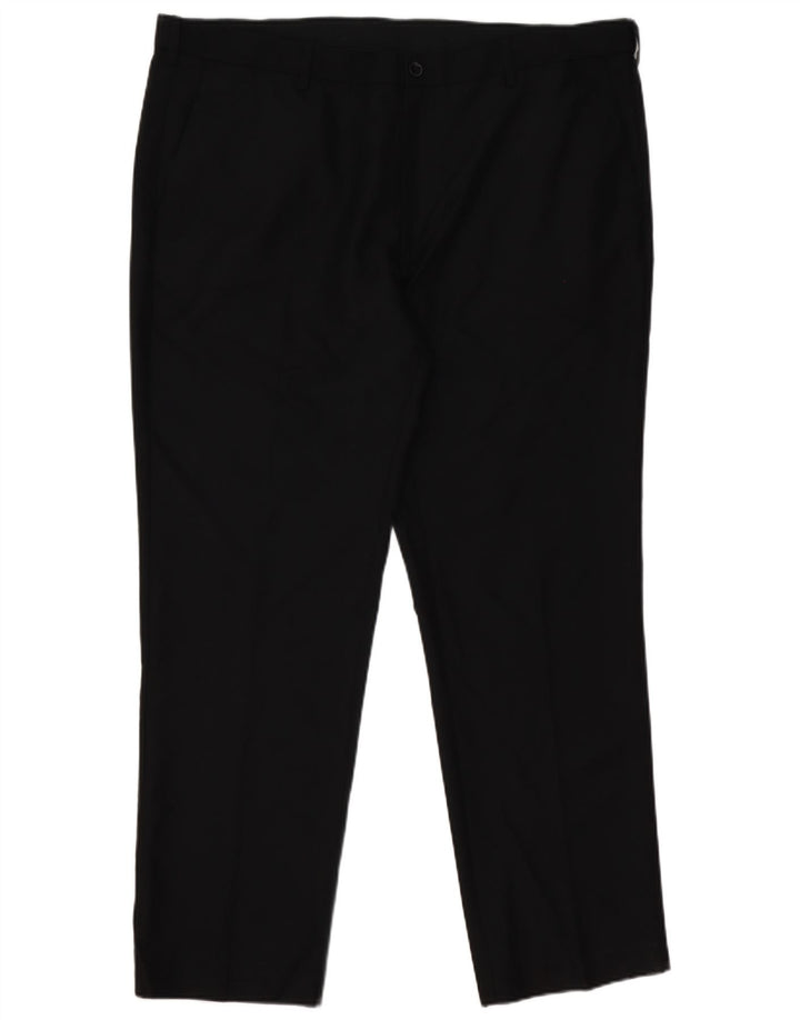 Marks & Spencer Pantalones casuales de corte regular para hombre W42 L31 Poliéster negro