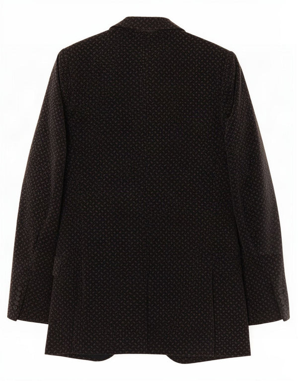 Vintage hombres 2 botones terciopelo Blazer chaqueta IT 50 grande negro geométrico