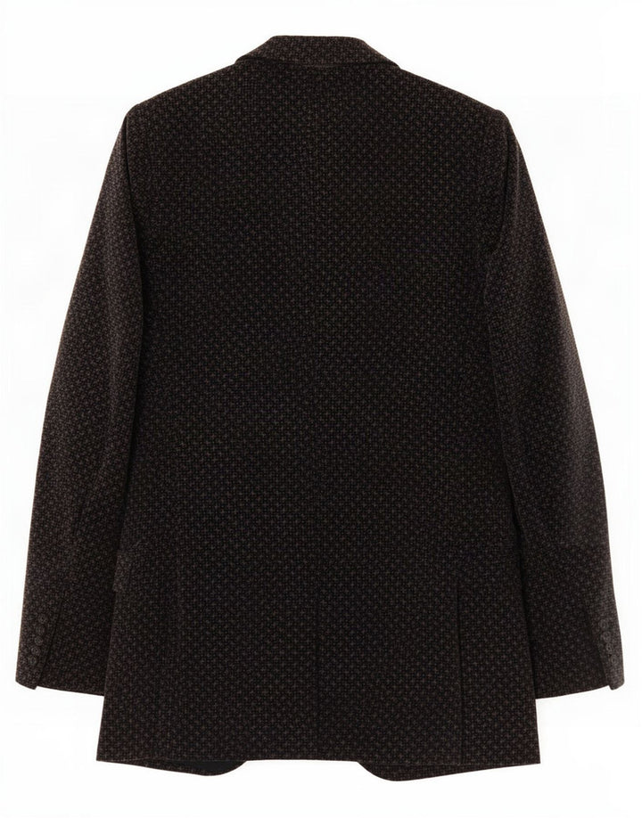 Vintage hombres 2 botones terciopelo Blazer chaqueta IT 50 grande negro geométrico