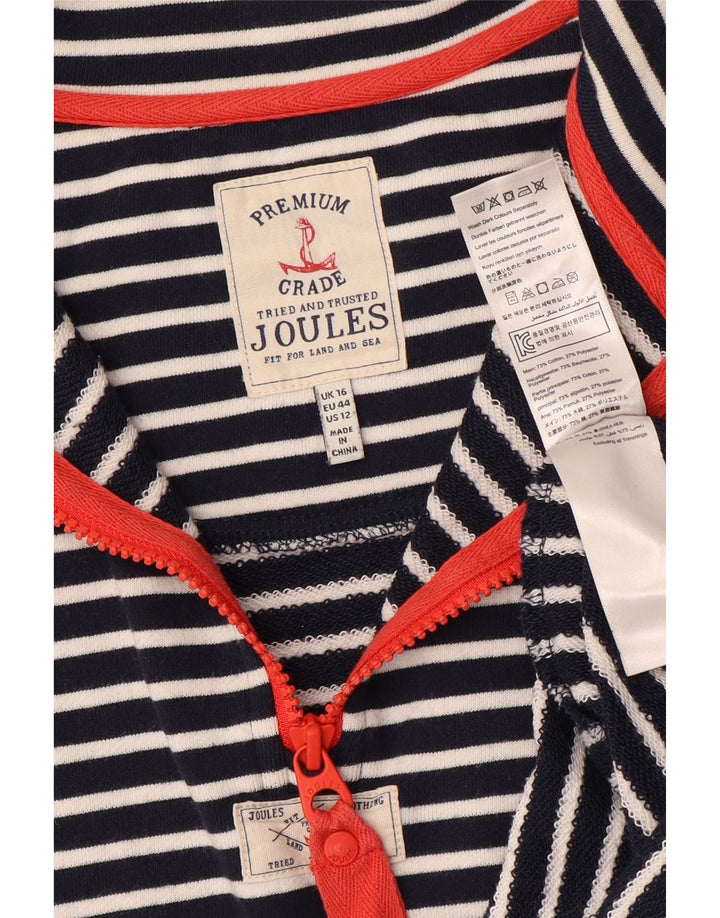 JOULES Sudadera extragrande para mujer, talla 40, talla grande, color azul marino a rayas