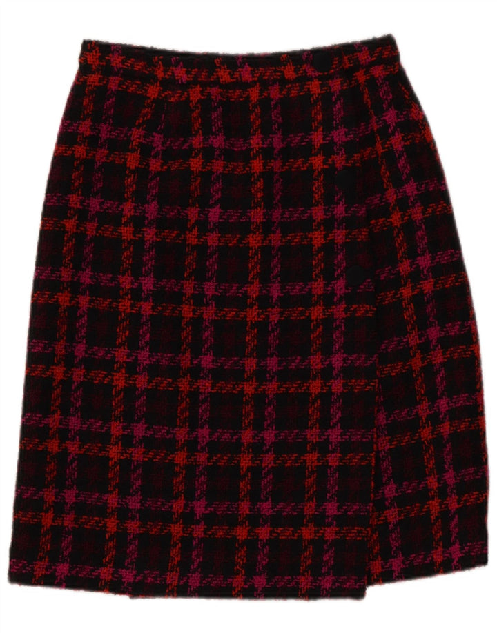 Falda cruzada vintage para mujer W26 pequeña pata de gallo multicolor