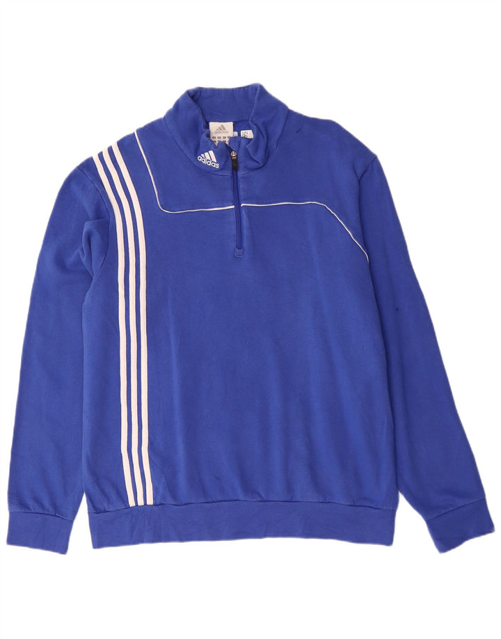 ADIDAS Sudadera con cuello y cremallera para hombre UK 48/50 XL Azul
