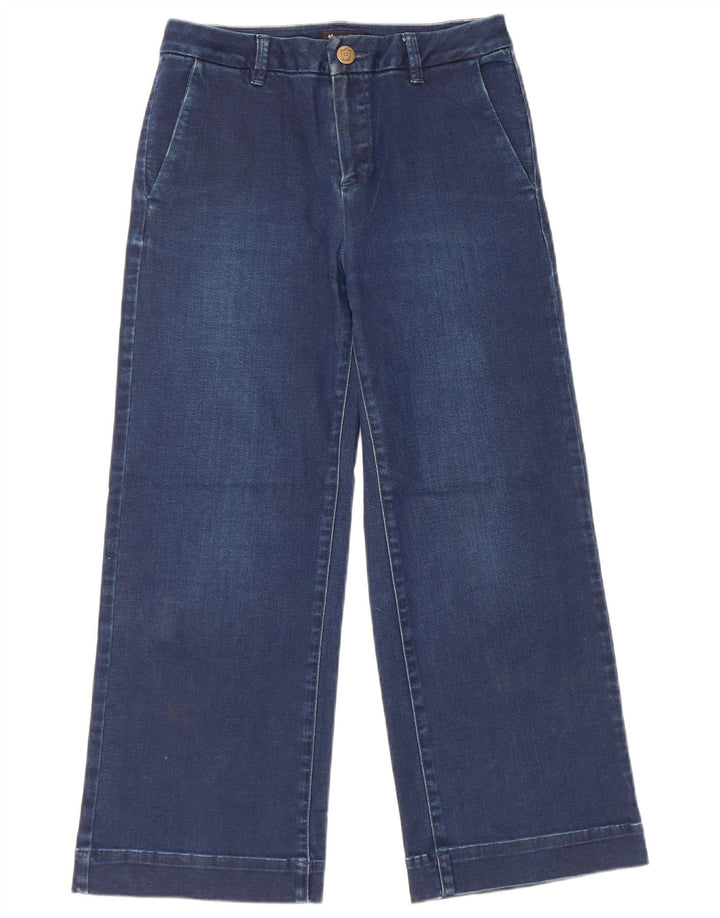 Massimo Dutti Vaqueros Crop De Pierna Ancha Mujer W26 L23 Azul