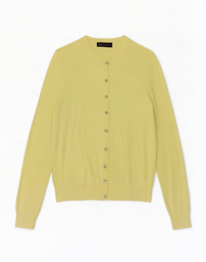Marks & Spencer Suéter tipo cárdigan para mujer UK 12 Viscosa amarilla mediana