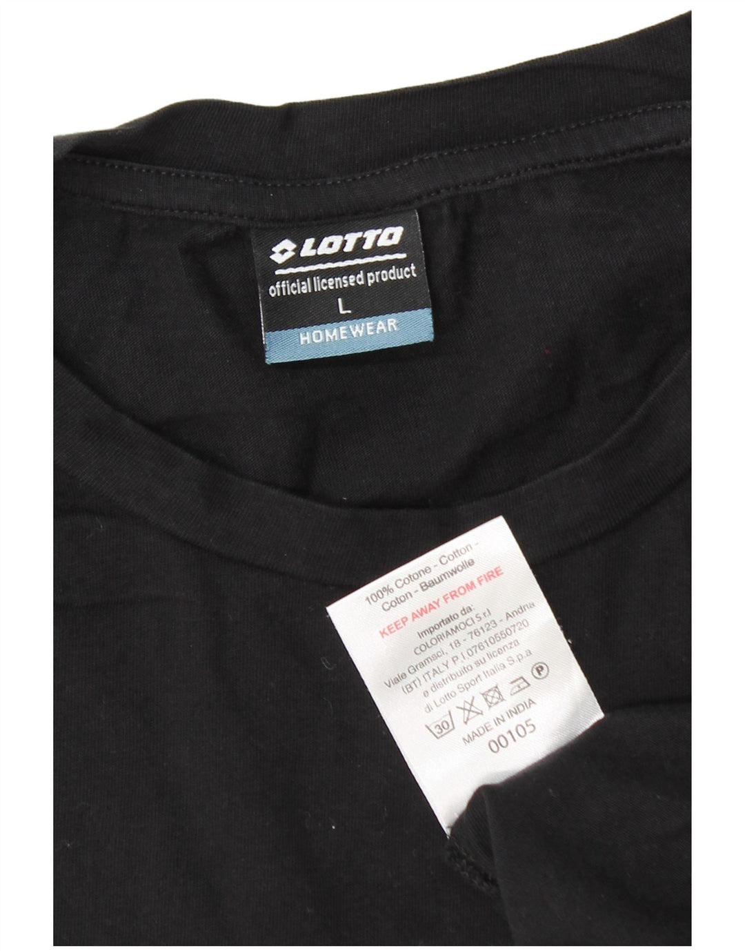 Lotto - Camiseta para hombre, talla grande, color negro, algodón