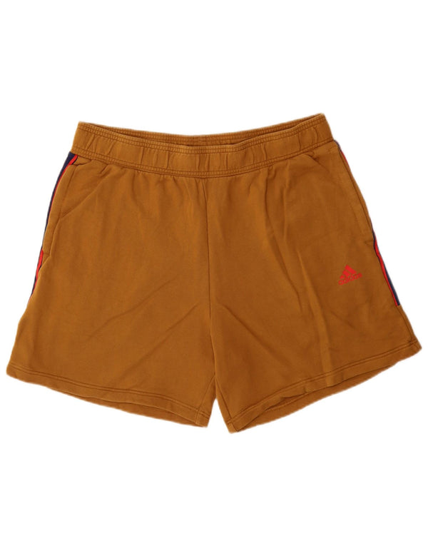 Adidas Pantalones cortos deportivos gráficos para hombre XL Beige Colorblock Algodón
