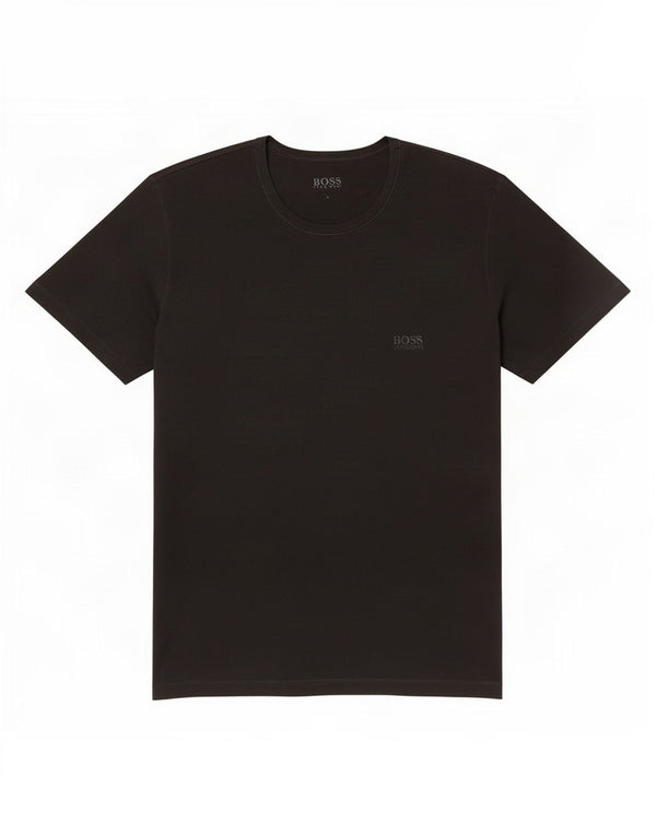 Hugo Boss Hombre Camiseta Top Grande Algodón Negro