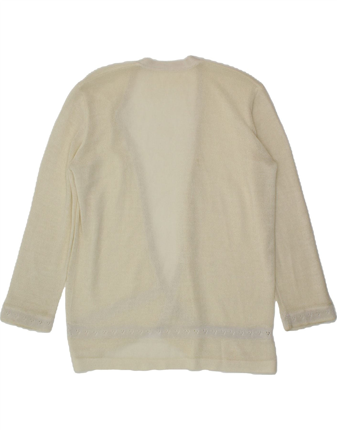 VINTAGE Womens Open Cardigan Sweater UK 18 XL White Vintage Vintage and Second-Hand Vintage from Messina Hembry 