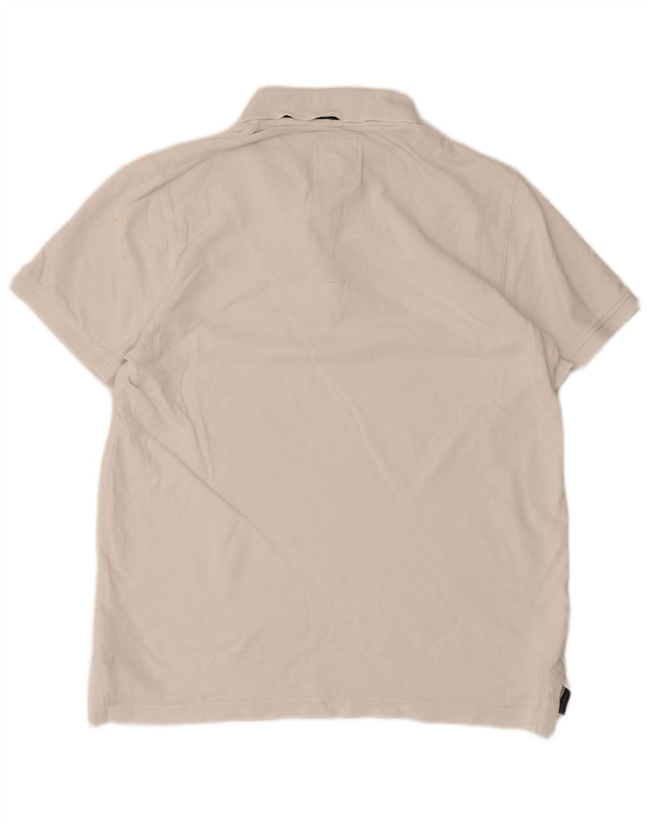 Crew Clothing Polo para hombre de algodón blanco grande