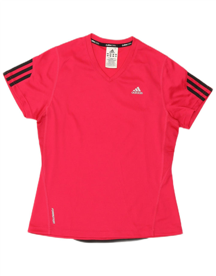 ADIDAS Mujer Climacool Camiseta Top UK 12 Medio Rosa Poliéster