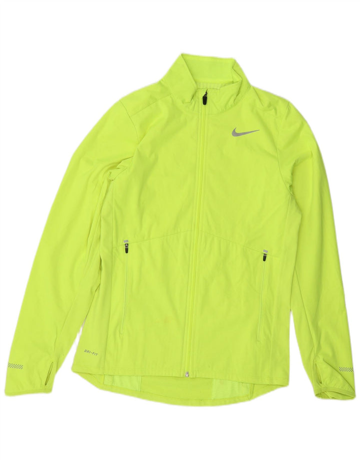 NIKE Hombre Dri Fit Chándal Top Chaqueta Pequeña Poliéster Verde