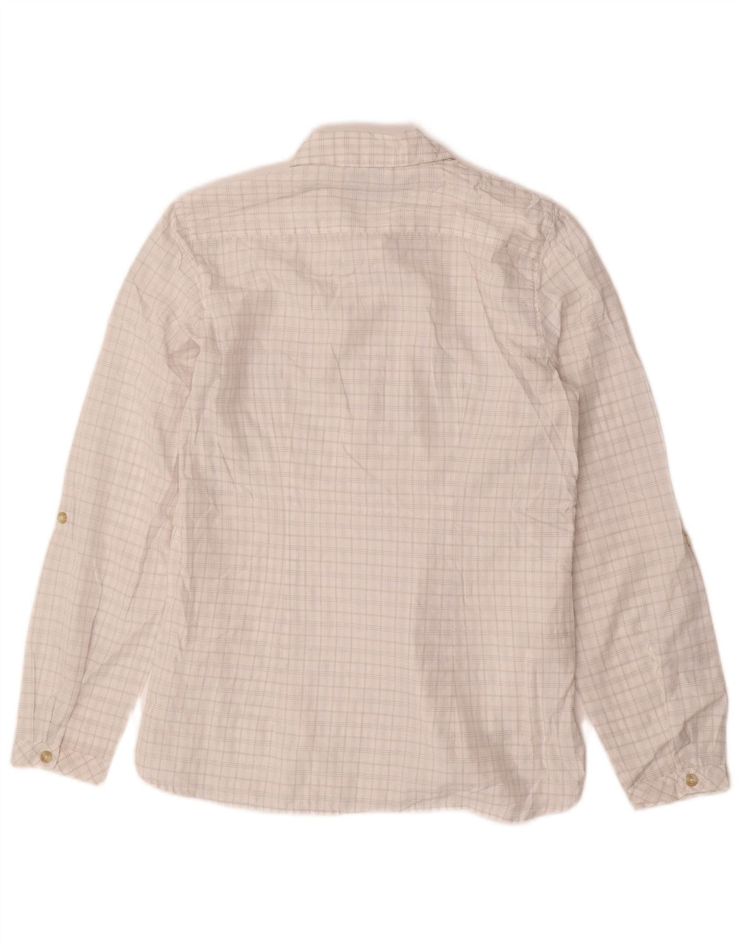 EDDIE BAUER Camisa para mujer UK 10 Small White Check Poliéster