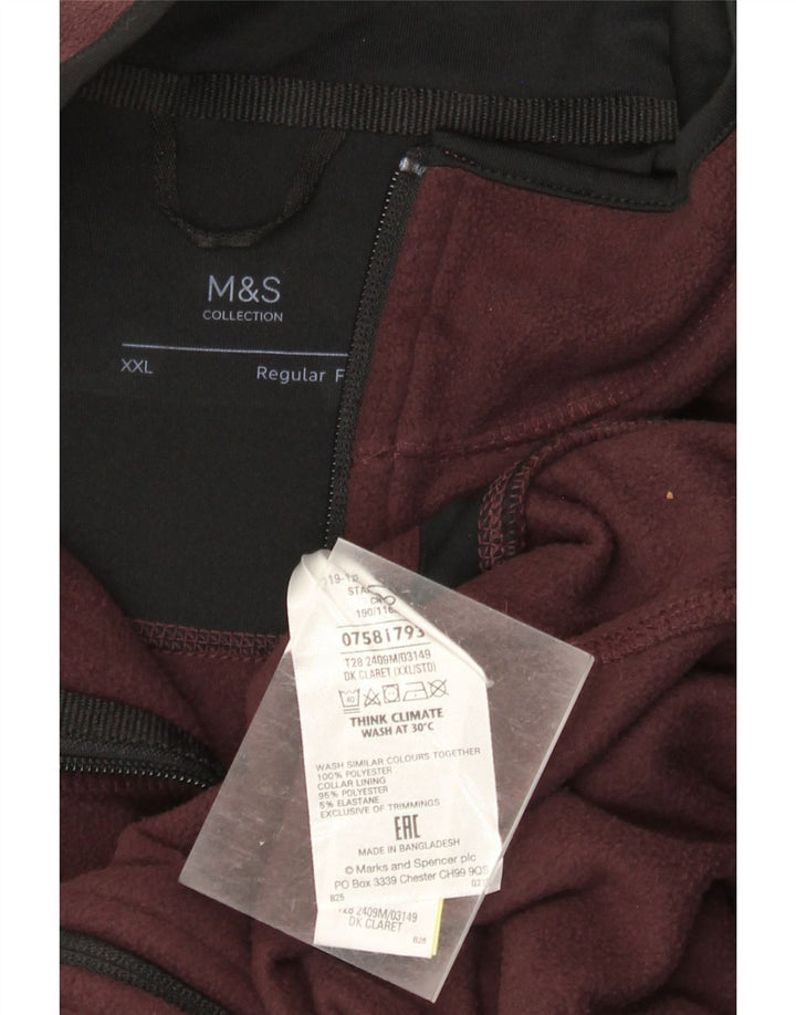 MARKS & SPENCER Chaqueta polar de ajuste regular para hombre UK 42 2XL Borgoña