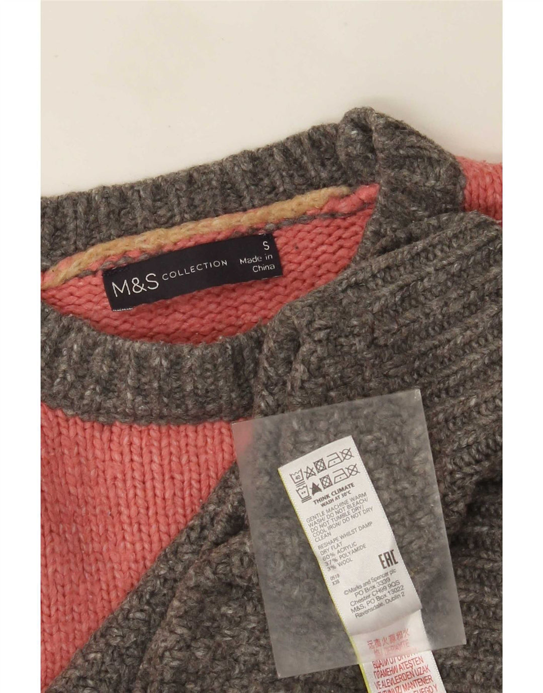 Marks & Spencer Suéter con Cuello Barco para Mujer UK 10 Small Multicolor