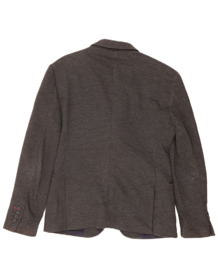 Zara Chaqueta tipo blazer de 2 botones para hombre EU 48 Poliéster gris medio