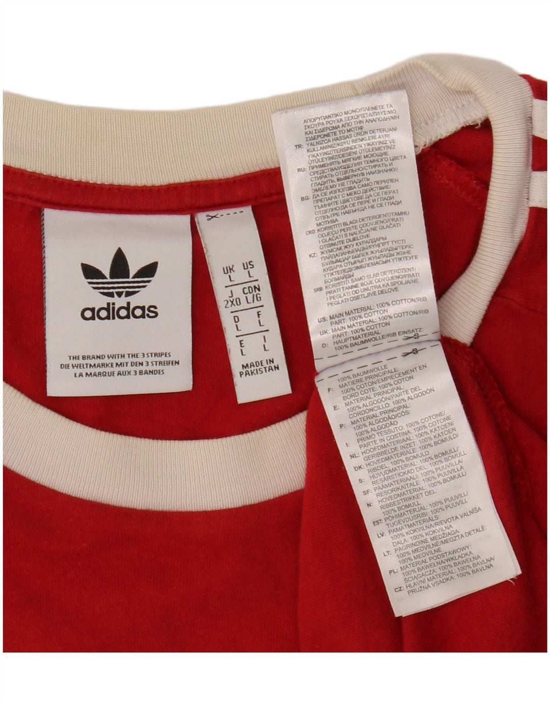 ADIDAS Camiseta Hombre Top Grande Algodón Rojo