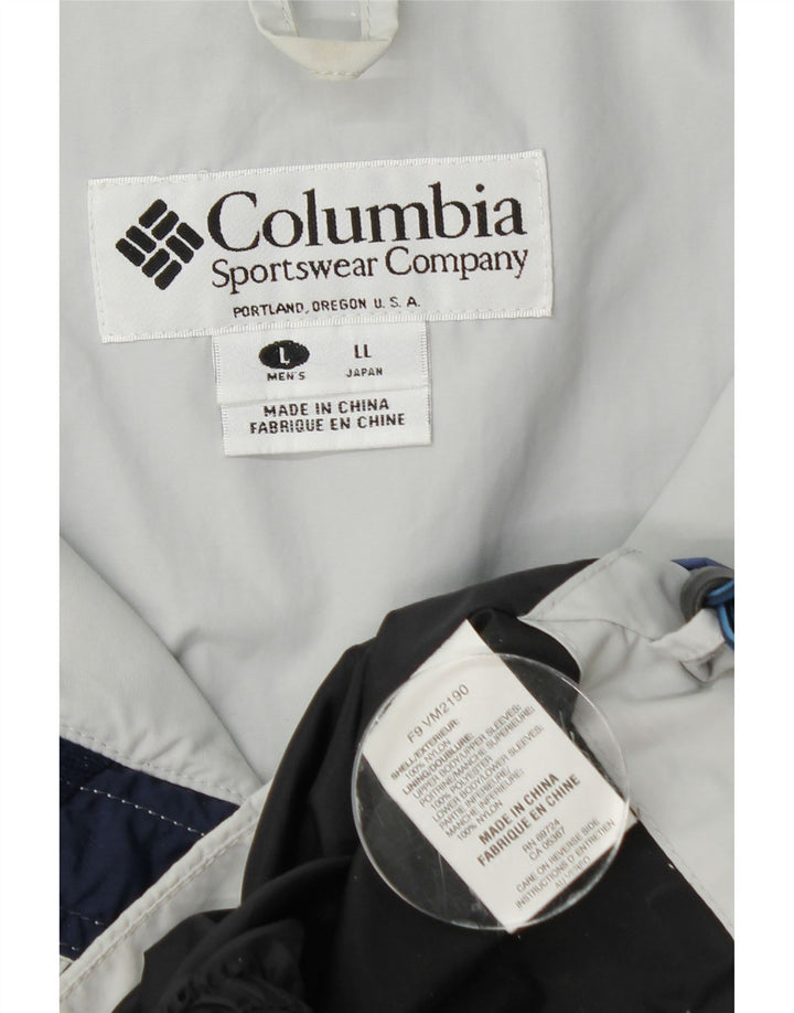 Columbia Chaqueta cortavientos para hombre UK 40 Large Azul Colorblock Nylon