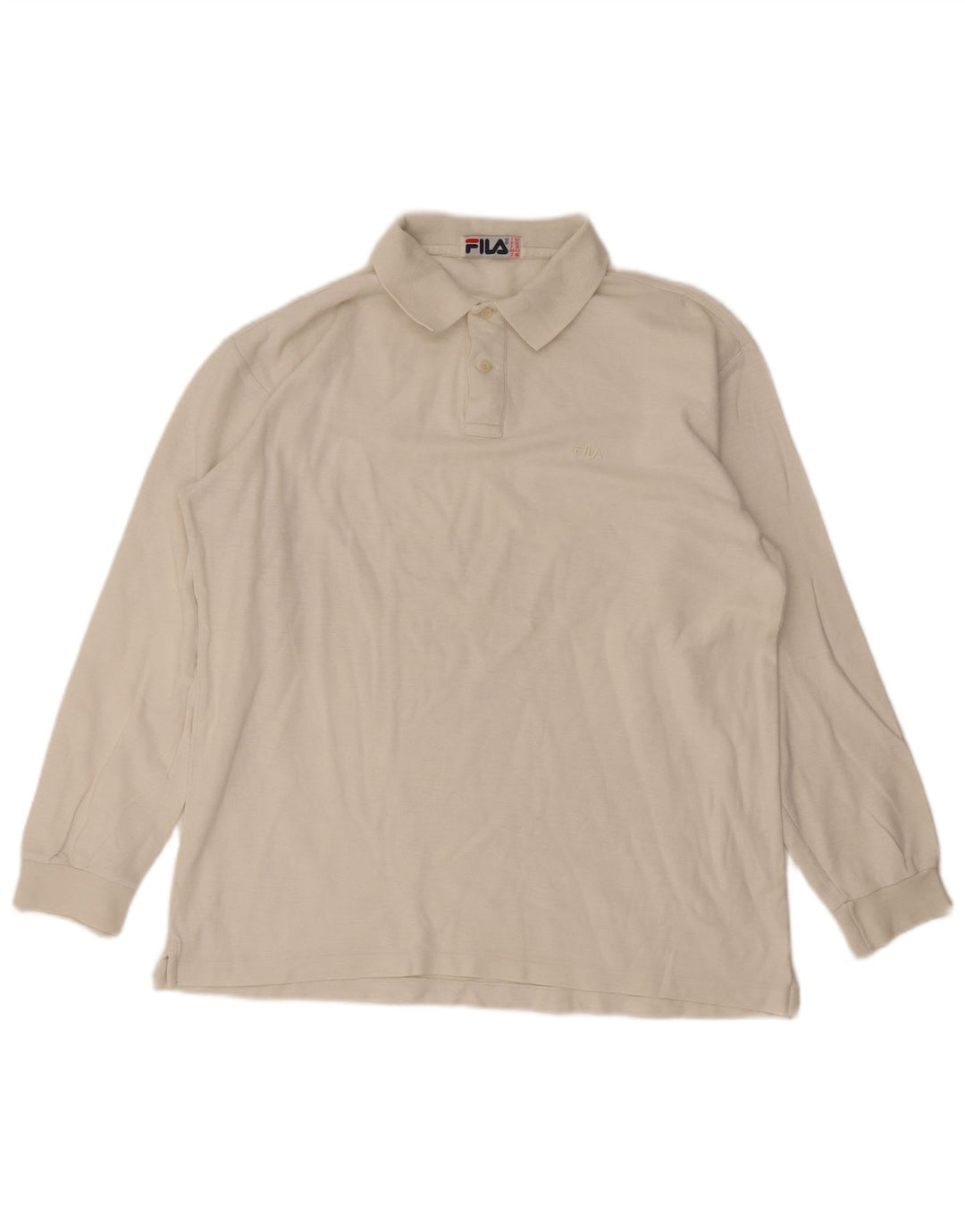 Fila Polo de manga larga para hombre US 42 grande blanco