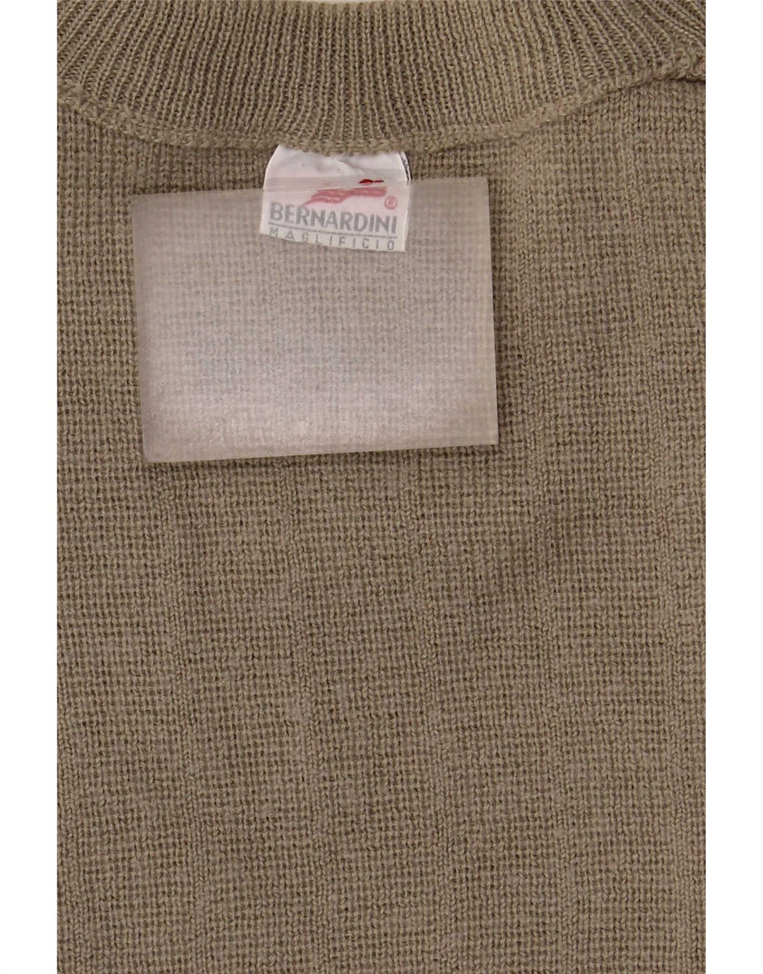Bernardini Jersey De Cuello Redondo Hombre XL Lana Geométrica Caqui