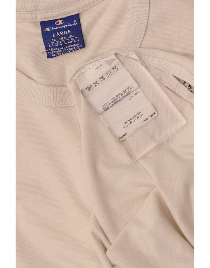 CHAMPION Camiseta gráfica para hombre Top grande de algodón blanco