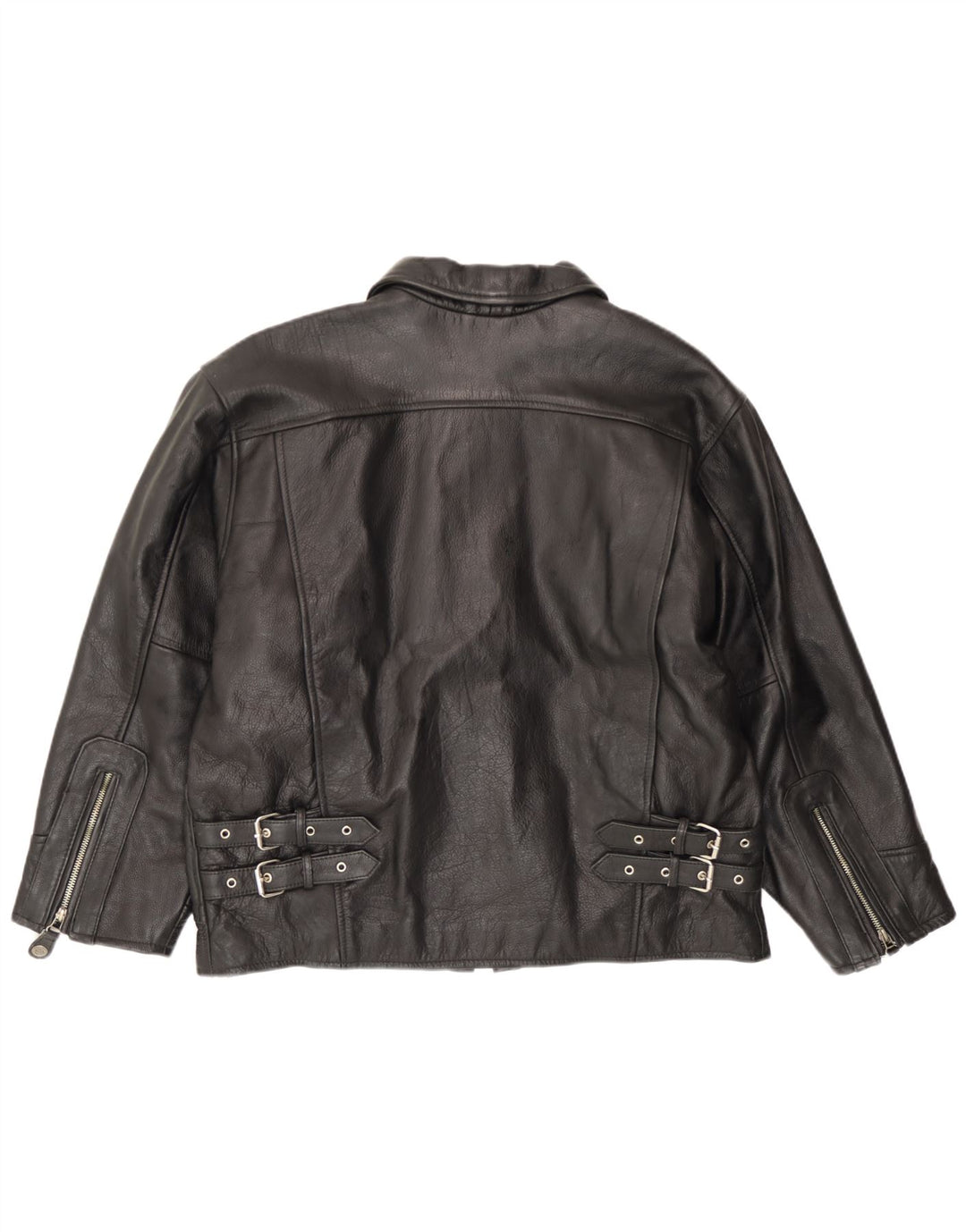 Vintage chaqueta de cuero para hombre EU 54 2XL cuero negro
