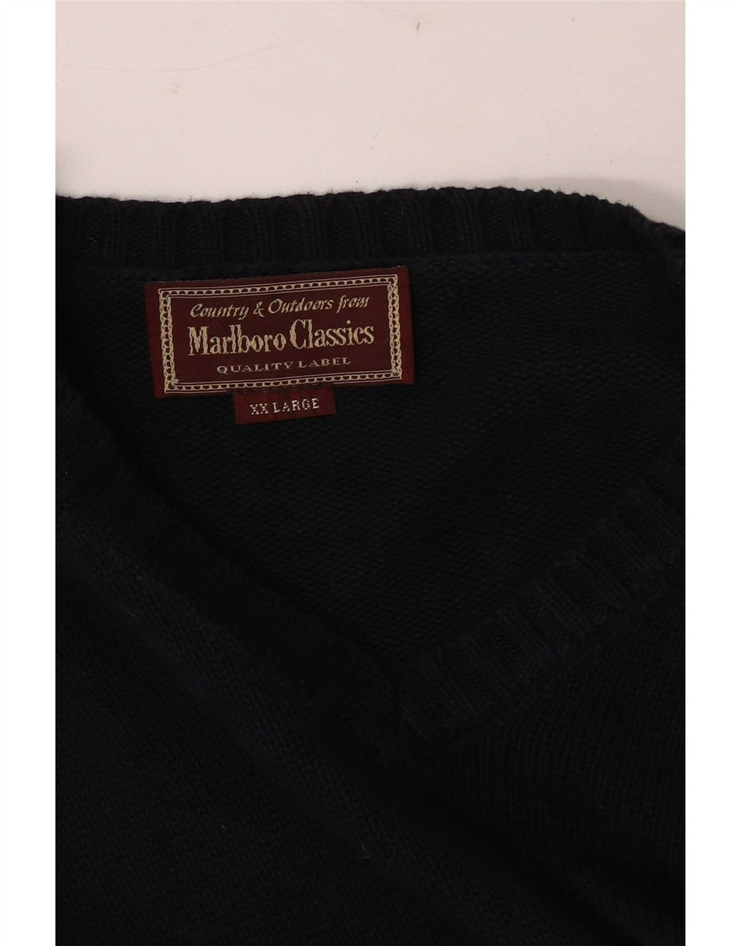 Marlboro Classics - Jersey con cuello en V para hombre, talla 2XL, azul marino