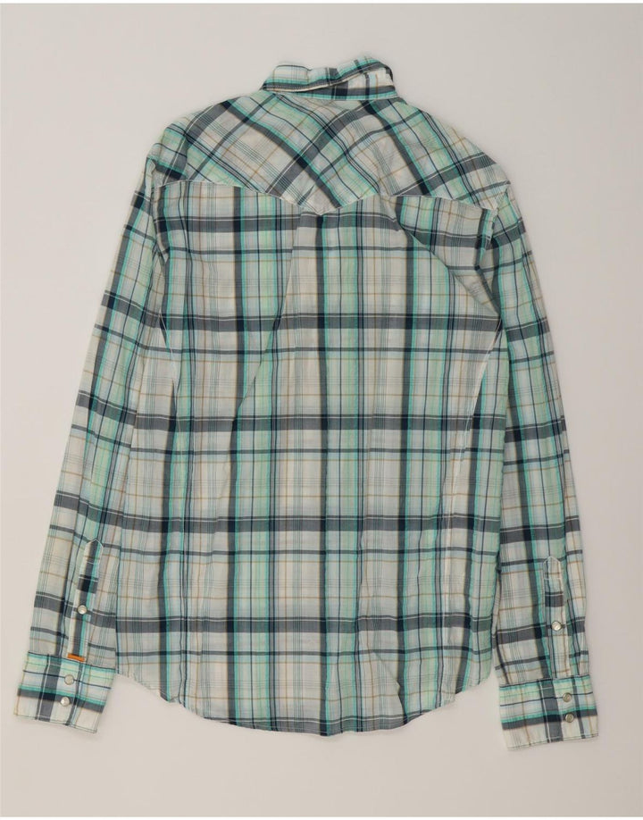 Camisa HUGO BOSS Hombre Algodón a cuadros azul medio