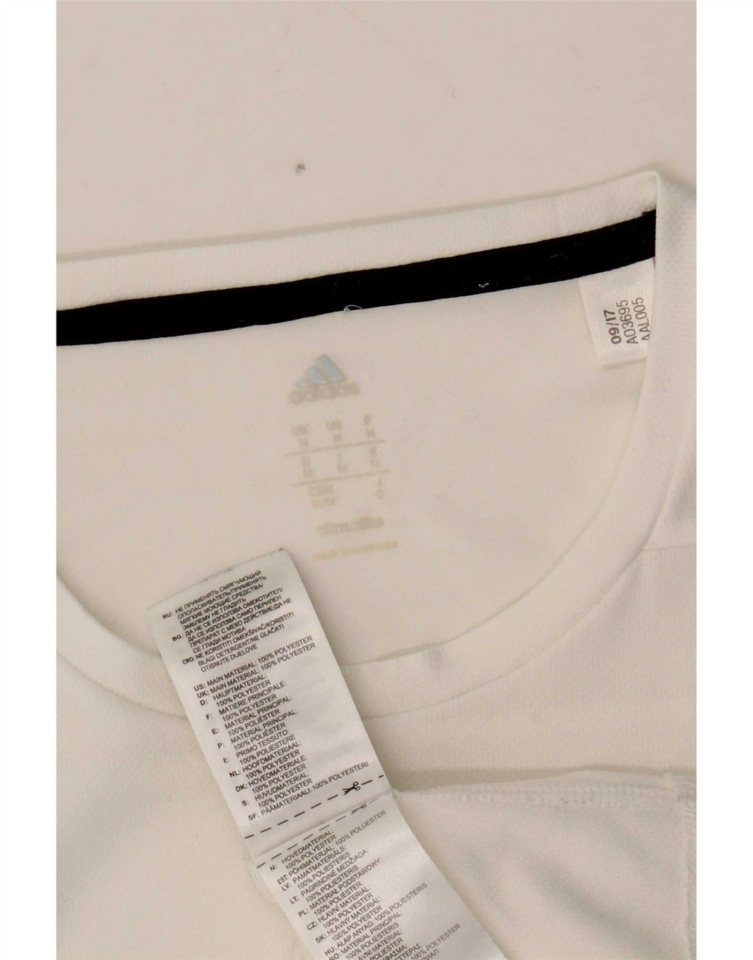 Adidas Mens Climalite Camiseta Top Medio Blanco Poliéster