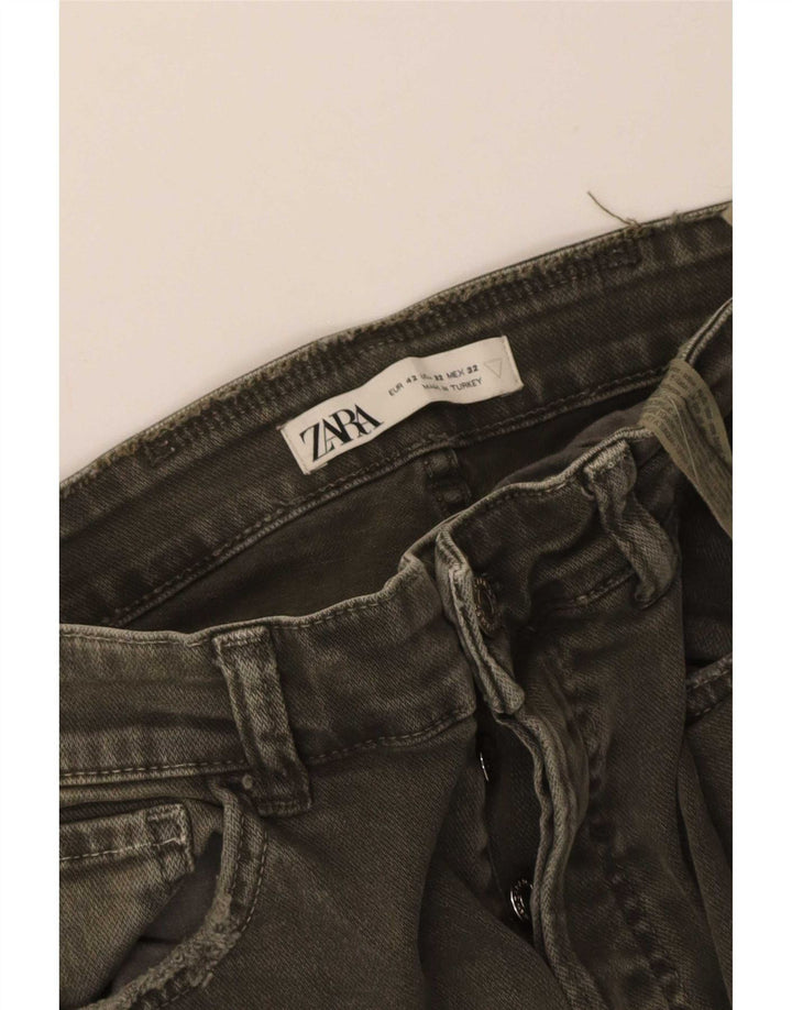 Zara Jeans ajustados desgastados para hombre EU 42 Medium W32 L27 Algodón caqui