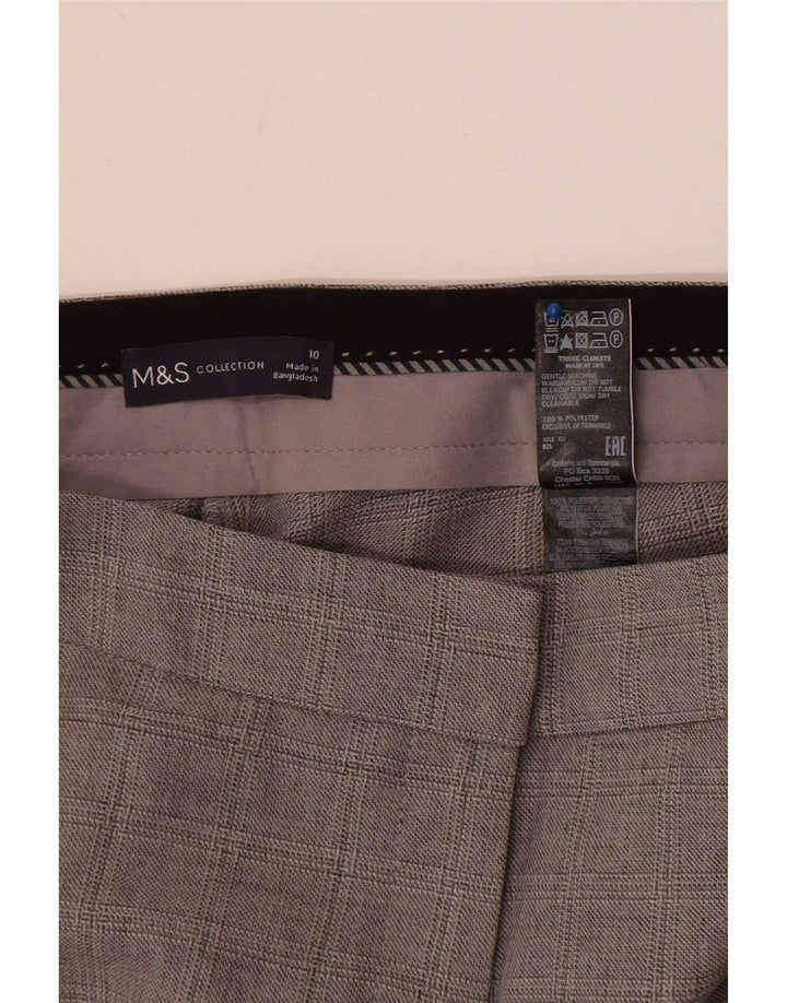 Marks & Spencer Pantalones chinos para mujer UK 10 Small W27 L30 Grey Check