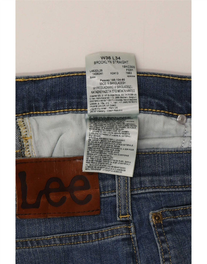 Lee Vaqueros Rectos Brooklyn Para Hombre W36 L32 Algodón Azul