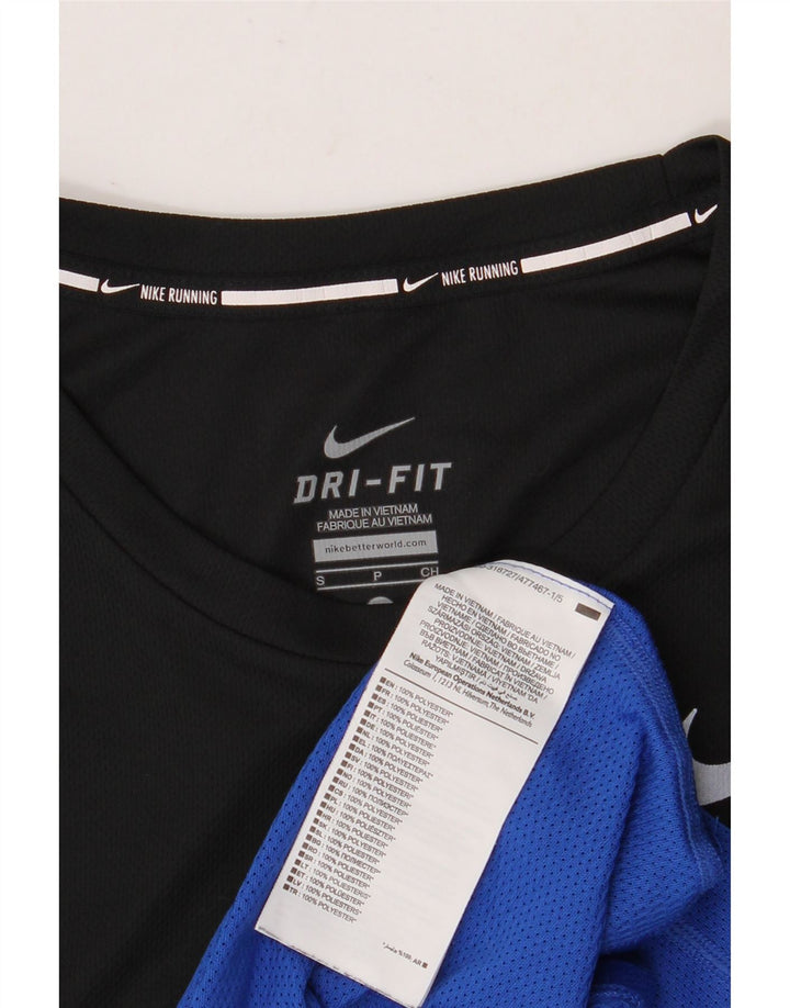 NIKE Camiseta Dri Fit para Hombre Top Small Negro Colorblock Poliéster