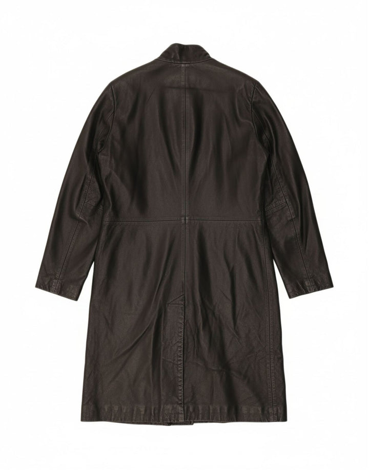 PAUL BERMAN Womens Leather Coat UK 10 Small Black Leather