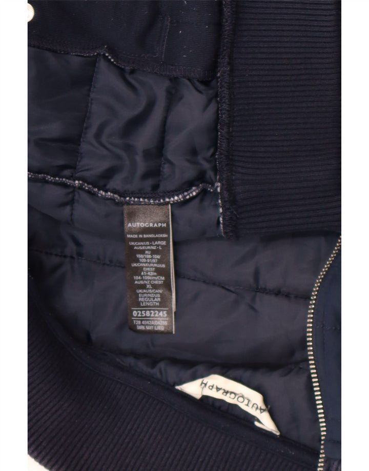 Marks & Spencer Chaqueta acolchada para hombre UK 42 XL Poliéster azul marino