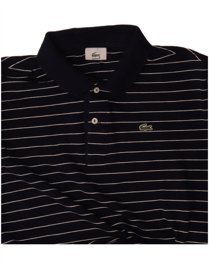 Polo Lacoste para hombre talla 7 2XL azul marino a rayas