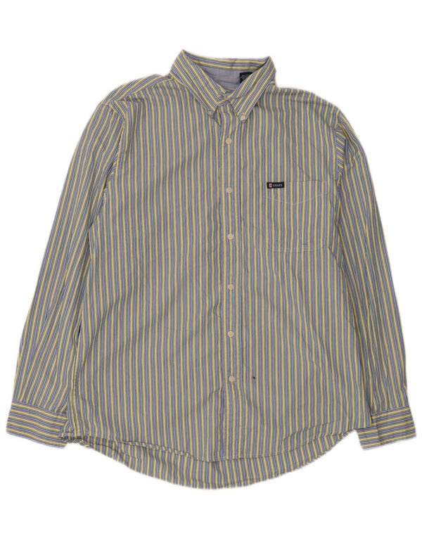 Chaps Camisa para hombre grande de algodón a rayas azules