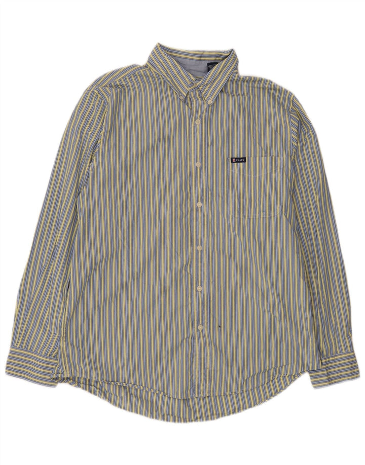 Chaps Camisa para hombre grande de algodón a rayas azules