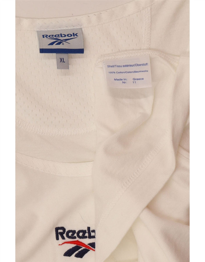REEBOK Camiseta sin mangas para hombre XL Algodón blanco