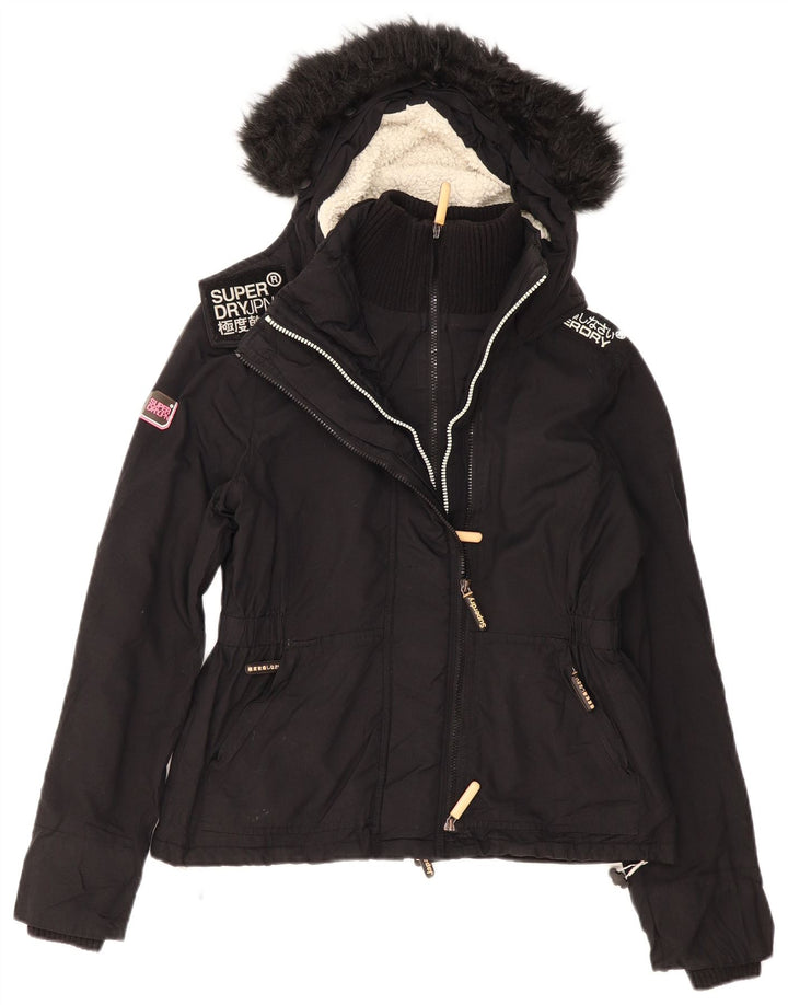 Superdry Chaqueta Cortavientos Con Capucha Para Mujer UK 46 Grande Poliéster Negro