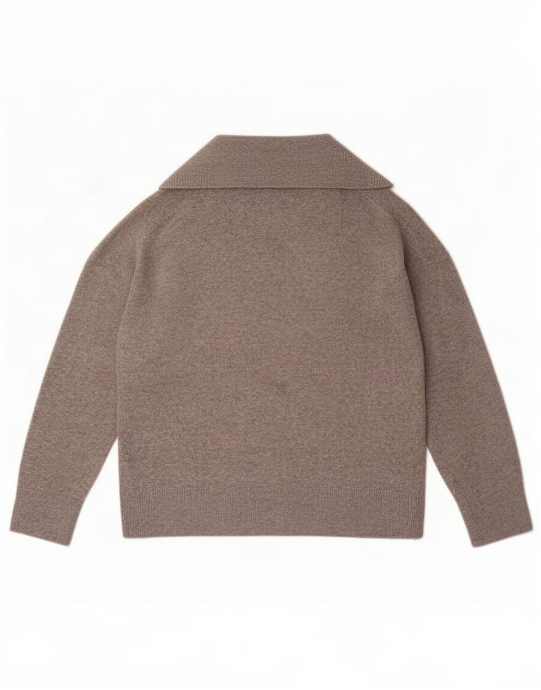 Massimo Dutti Jersey Oversize con Cuello Polo para Mujer UK 40 Gris Medio