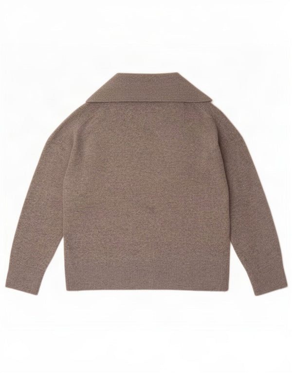 Massimo Dutti Jersey Oversize con Cuello Polo para Mujer UK 40 Gris Medio