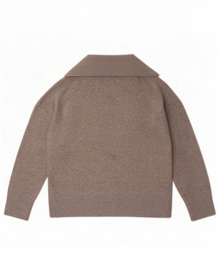 Massimo Dutti Jersey Oversize con Cuello Polo para Mujer UK 40 Gris Medio