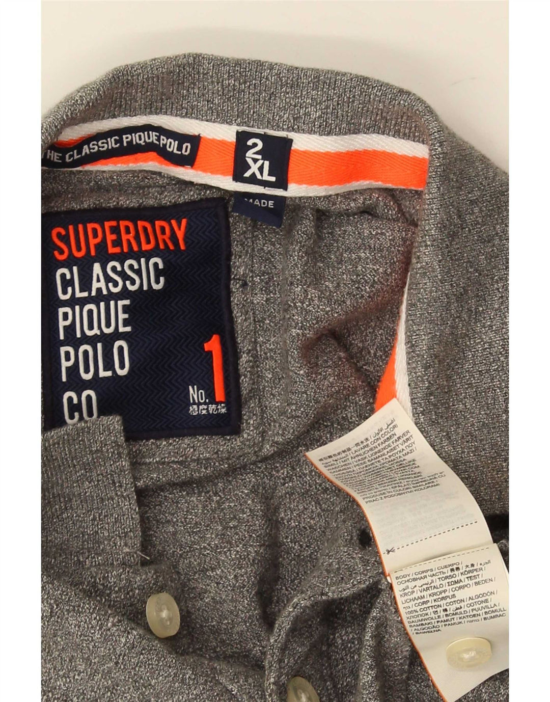Superdry Polo para hombre 2XL Algodón gris